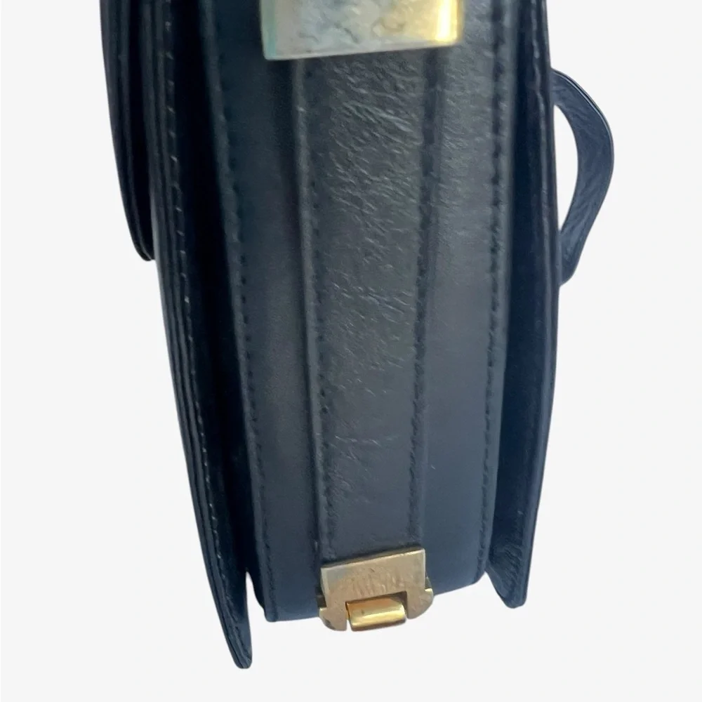 Versace Black and Gold Shoulder Bag with Leather Material and Compact Shape
